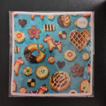 페이러 피카타임 타월 손수건 터콰이즈 블루 x 화이트