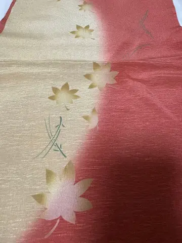 새상품급 단풍 무늬 순수 실크 오비 장식 천