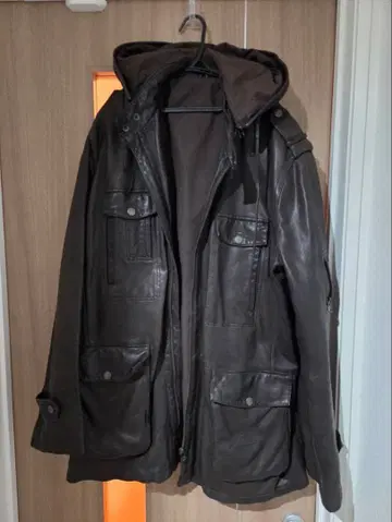 90년대 라무 가죽 빈티지 다크 브라운 레더 자켓