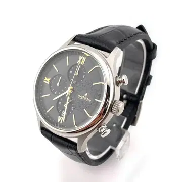R7-4366 오로비안코 OR-0060N 크로노그래프 블랙 가죽