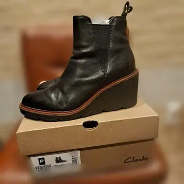 clarks 24.5 Clarkford Top 사이드 고어 부츠 웨지솔