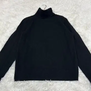 새상품급 UNIQLO 캐시미어 터틀넥 스웨터 캐시미어 100% 블랙 S