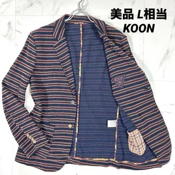 [ 새상품급 ] KOON 쿠 테일러드 자켓 보더 무늬 스트레치 L 상당