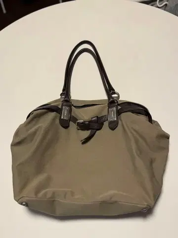 카키 나일론 토트백