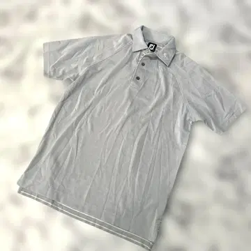 새상품급 FJ 풋조이 골프 반팔 피케 셔츠 그레이 보더 L 사이즈