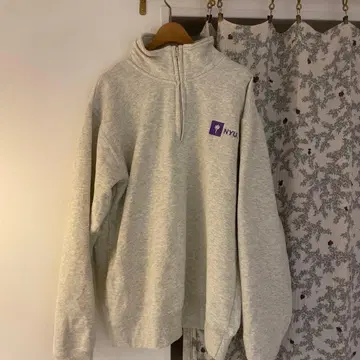 Champion NYU 로고 그레이 맨투맨 M