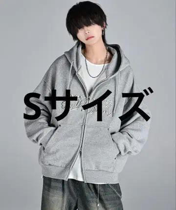 아들러/헤비 웨이트 로고 세미 숏 빈티지 더블 지퍼 후드티