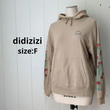 디디지지 CAUTUS FLOWER 프린트 후디 후드티 베이지