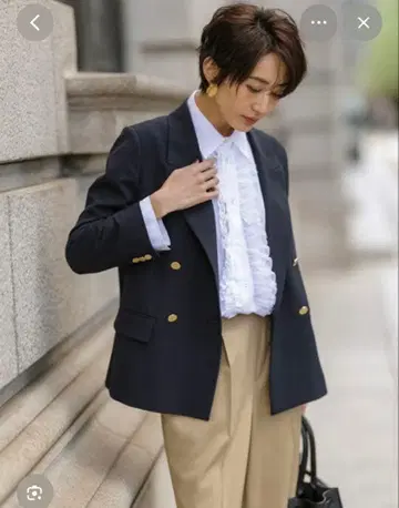 Mila Owen 네이비 더블 브레스트 자켓