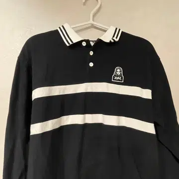 엑스걸 피케 셔츠 상의 보더 블랙 M 긴팔 티셔츠