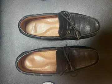 TOP SEVEN 탑세븐 악어 무늬 가죽 드라이빙 슈즈 네이비