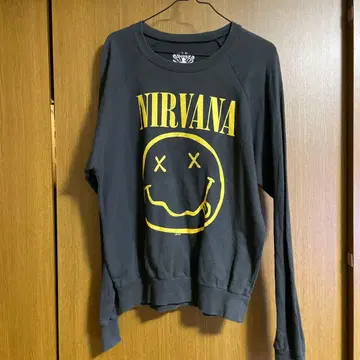 Nirvana 스마일리 페이스 프린트 맨투맨
