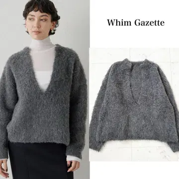 24AW 윔 가젯 믹스얀 V넥 풀오버 그레이