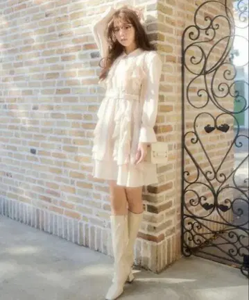 조젯 프릴 프릴 미니 원피스 swingle