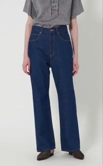 새상품급 Steven Alan 데님 5 포켓 팬츠 네이비