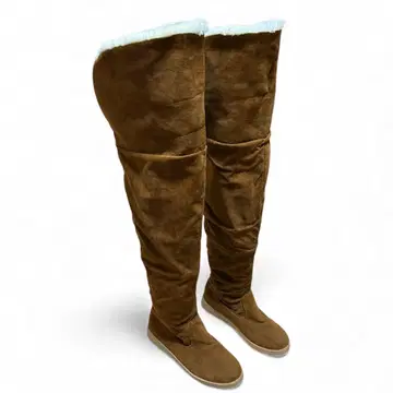 브라운 스웨이드 롱 부츠