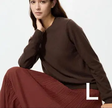 [이번 시즌 새상품] 유니클로 캐시미어 크루넥 스웨터 브라운 L