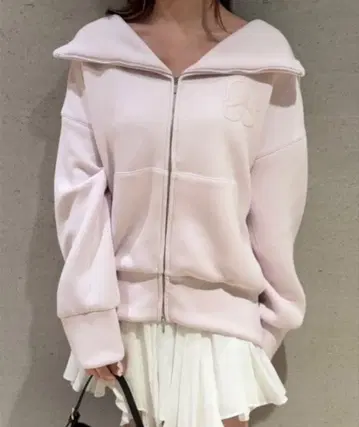 SNIDEL 볼륨 후드티 핑크