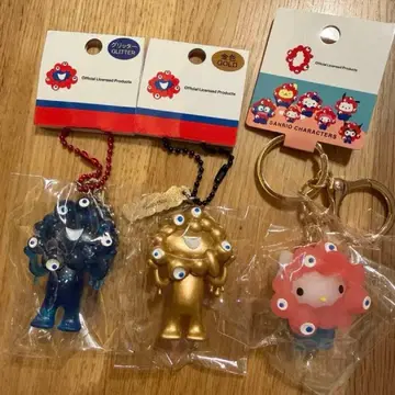 오사카 간사이 엑스포 먁먁 골드 글리터 키링 산리오 키티