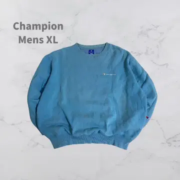 Champion 스카이블루 맨투맨 자수 로고 파랑 택 XL