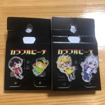 컬러풀 피치 핀 배지 (유안 시바 탓츤 도누쿠) 4개 세트