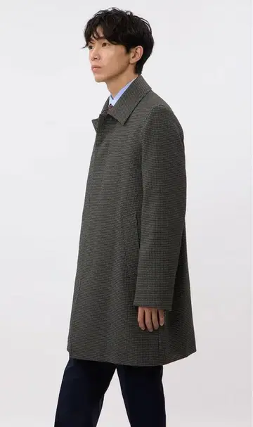 그레이 하운드투스 패턴 스텐카라 코트