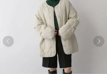 LOWRYSFARM 노카라 퀼팅 블루종 아이보리