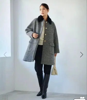 로페 2way 노카라 에코퍼 탈착식 옷깃 멜톤 A라인 미들 코트