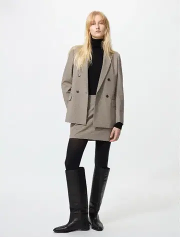 온라인 완판템 유니클로 더블 자켓 35 BROWN S