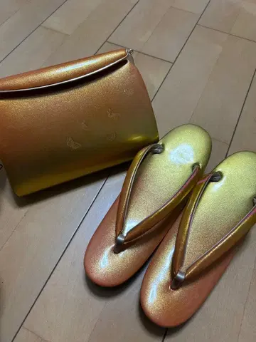 일본 의류용 백과 일본 나막신 세트 골드