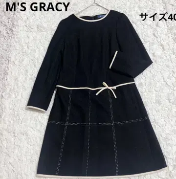 엠즈 그레이시 블랙 울 스티치 리본 사이즈 40