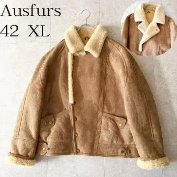 XL B-3 리얼 무스탕 봄버 자켓 42 카멜 램 가죽 양가죽