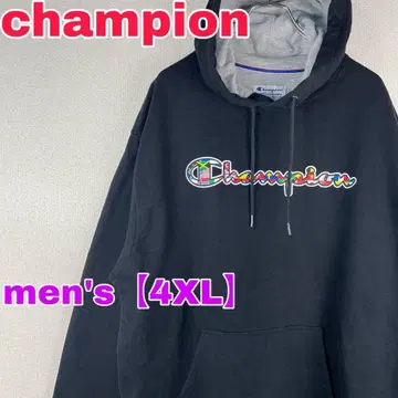 Z397 [ champion ] 후드 맨투맨 [ 남성용 4XL ] 블랙