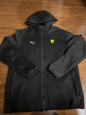 Puma 페라리 로고 지퍼 후드티 L 블랙