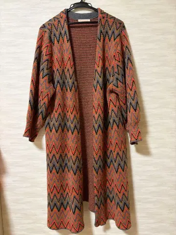 anap mimpi 니트 네이티브 무늬 구제 의류 화려한 롱 가디건