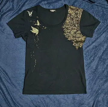 00s TORNADO MART 버터플라이 라메 프린트 t셔츠 시크 스타일