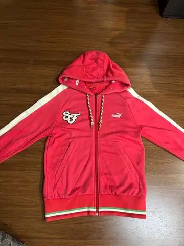 PUMA 페라리 지퍼 후드티 M 빨간색