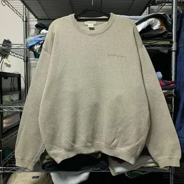 90s 바나나리퍼블릭 크롭 코튼 니트 블랭크 노멀코어 자수 로고