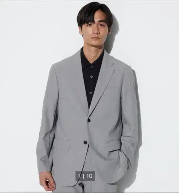 UNIQLO 감동 자켓 (울 라이크) 체크 05 그레이 L
