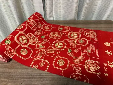 레트로 단풍  기모노 옷감 모 100%