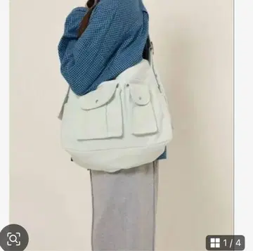 캔버스 버클백 TINA:JOJUN 라이트 블루