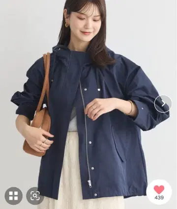 네이비 후드 부착 마운틴 파카