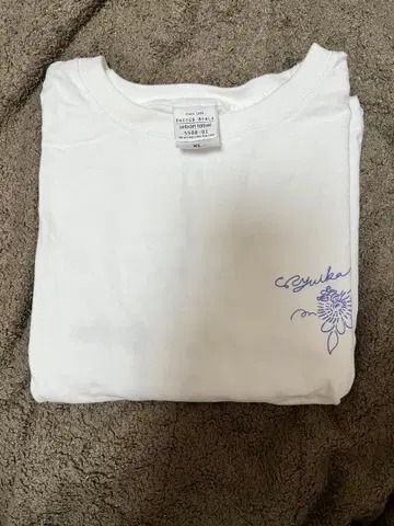 [ 유이카 ] [ 시계초#1 ] 빅 실루엣 T셔츠 화이트 XL