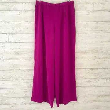 인디비 INDIVI 턱 와이드 팬츠 [ L ] 데일리 출퇴근 무지