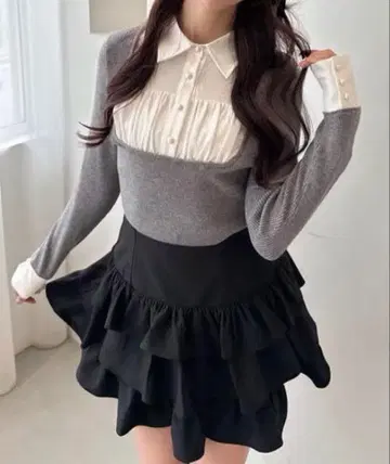 안미르 셔츠 도킹 니트