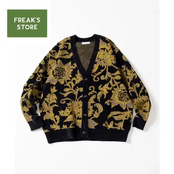 [새상품급] FREAK'S STORE 플라워 올 패턴 몰사 니트 가디건