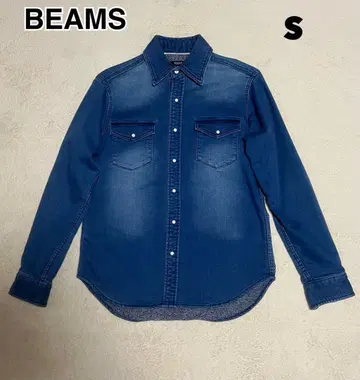 BEAMS 데님 블루 셔츠 S