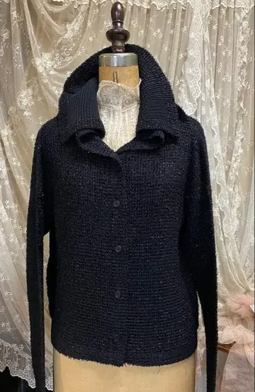 이세이 미야케me 라메 믹스 하이넥 가디건