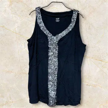 a.n.a 블랙 슬리브리스 튜닉 [ L 사이즈 ] 스팽글 실버