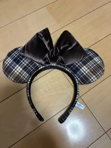 디즈니 미니 머리띠 2025 가을/겨울 신상 브라운 체크